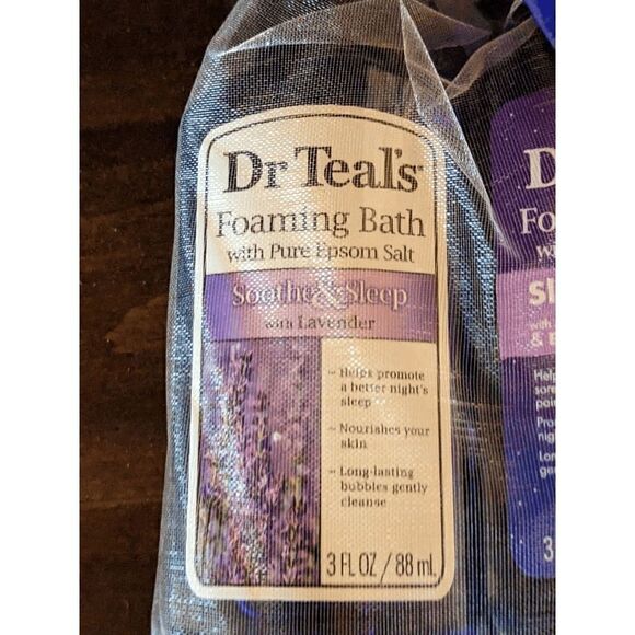 NEW Dr Teal's 2PC Travel Size Foaming Bath, Lavendar, 3 fl oz. each - Picture 4 of 6